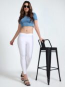 Crisp White Shimmer Leggings | Nylon Spandex Comfort by VSTFAB
